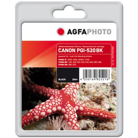 AgfaPhoto APCPGI520BD cartuccia d'inchiostro 1 pz Nero